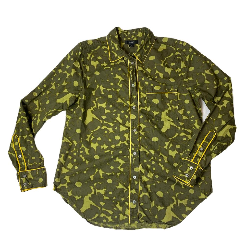 J Crew Floral Print Button Blouse Size Small